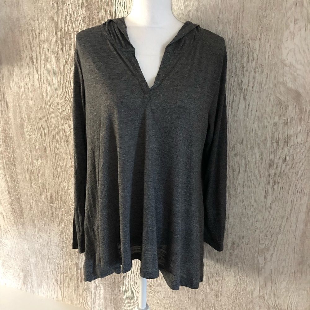Happening in the Present Gray Hooded L/S Shirt